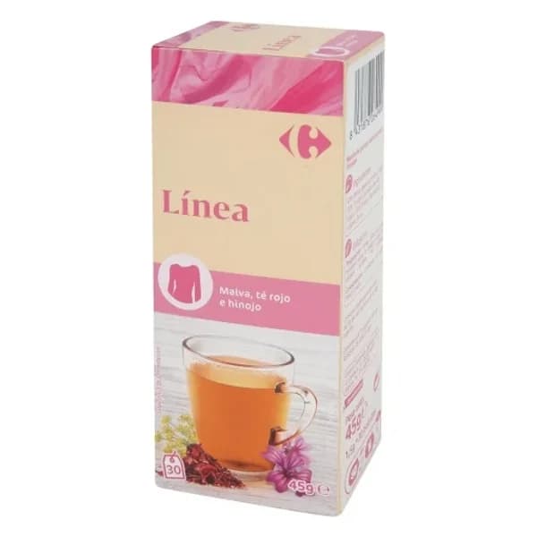 Infusión Línea con té rojo, malva e hinojo en bolsitas Carrefour 30 ud. - 0.05 kg - Imagen del producto en Findit