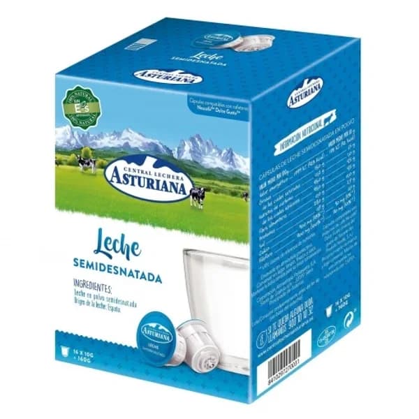 Leche semidesnatada Central Lechera Asturiana 16 cápsulas - 15.89 ud - Imagen del producto en Findit
