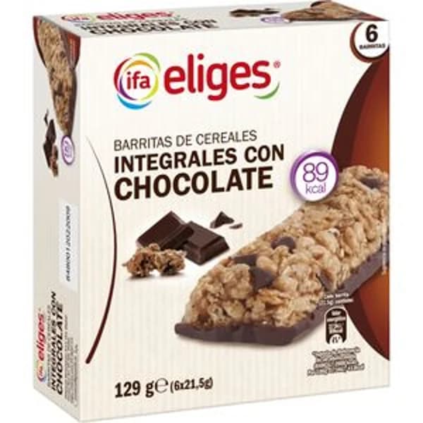 Barritas de cereales con chocolate 6 unidades - 0.15 kg - Imagen del producto en Findit