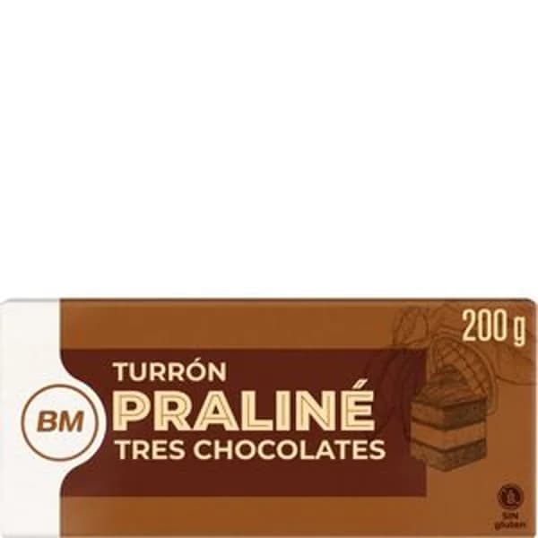 Turrón de chocolate praliné 200g - 1 ud - Imagen del producto en Findit