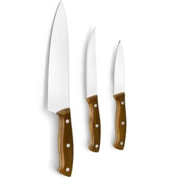 Set de 3 cuchillos con mango de madera - 1 ud - Imagen del producto en Findit