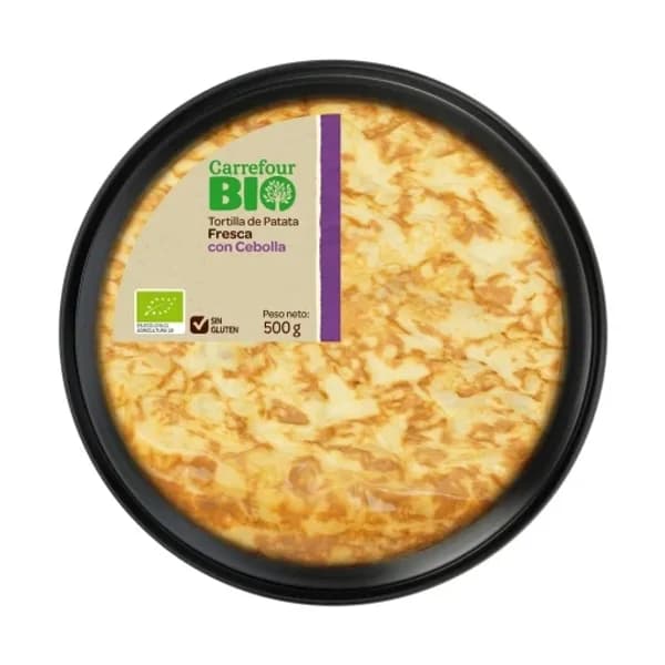 Tortilla de patatas con cebolla ecológica Carrefour Bio sin gluten 500 g. - 0.5 kg - Imagen del producto en Findit