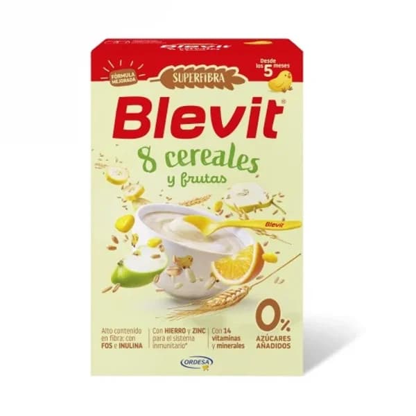 Papilla infantil desde 5 meses 8 cereales y frutas Blevit sin azúcar añadido 500 g. - 0.5 kg - Imagen del producto en Findit