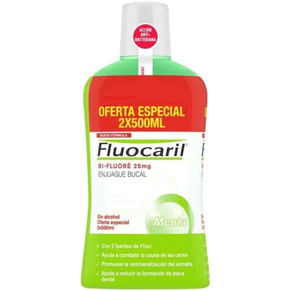 Colutotrio Bi-Fluore FLUOCARIL, pack 2x500 ml - 1 l - Imagen del producto en Findit