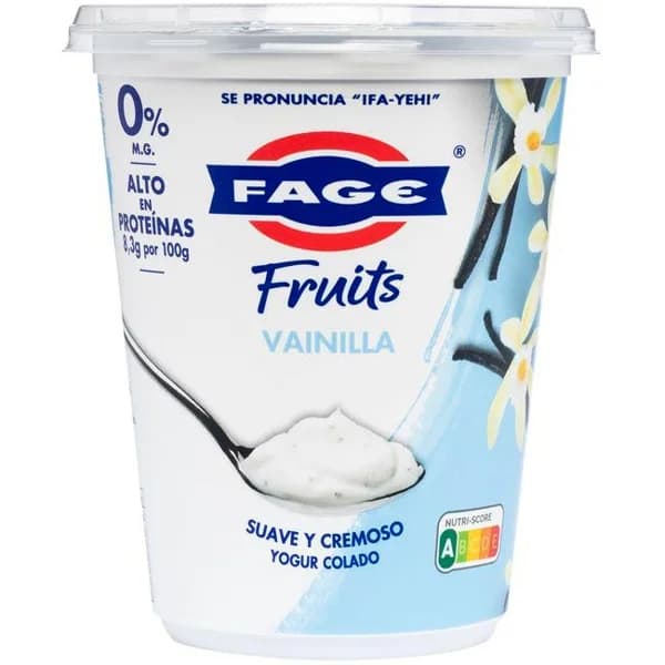 Yogur colado de vainilla 0% FAGE, tarrina 380 g - 1 ud - Imagen del producto en Findit