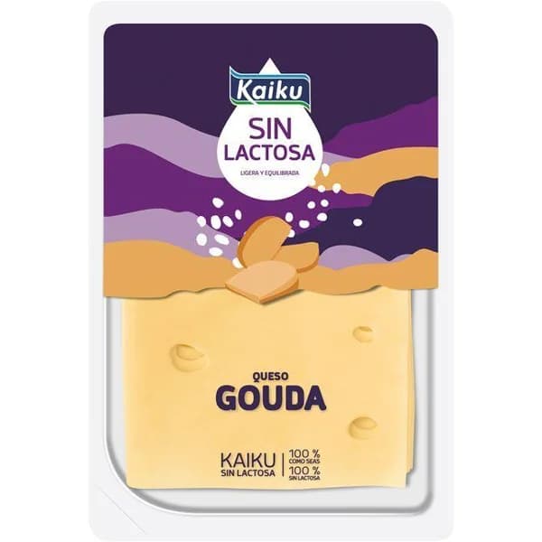 Queso Gouda sin lactosa KAIKU, lonchas, bandeja 150 g - 1 ud - Imagen del producto en Findit
