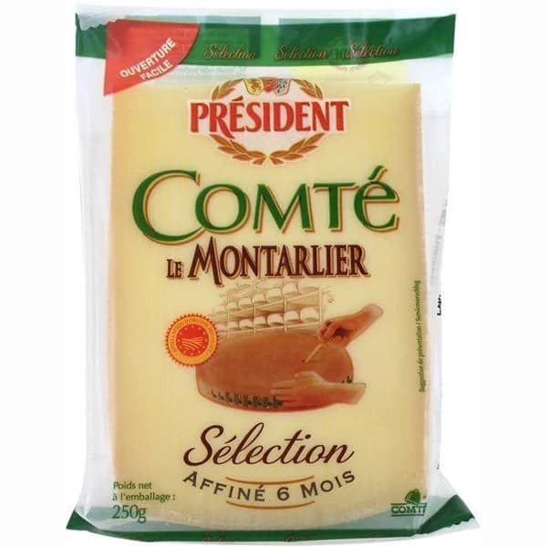 Queso Comté 6 meses PRESIDENT, cuña 225 g - 1 ud - Imagen del producto en Findit