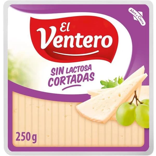 Cortaditas de queso tierno sin lactosa EL VENTERO, cuña 250 g - 1 ud - Imagen del producto en Findit