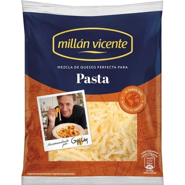 Queso rallado especial pasta MILLAN VICENTE,  bolsa 140 g - 1 ud - Imagen del producto en Findit