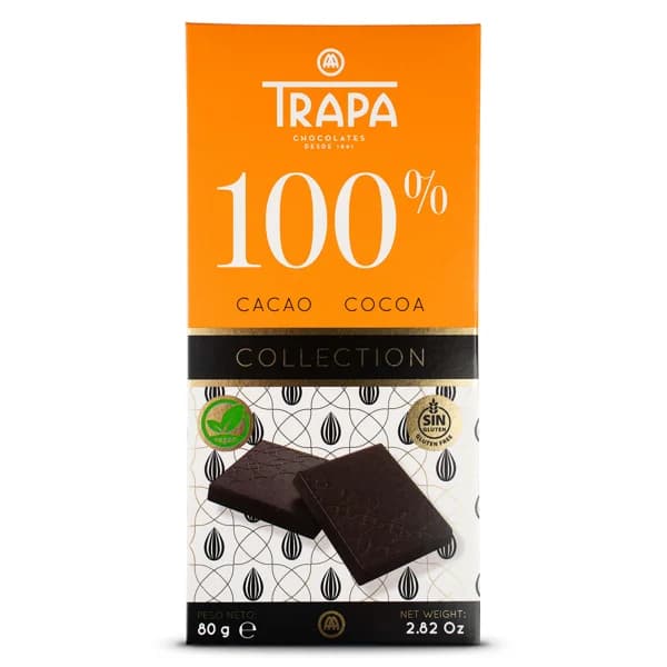 Chocolate negro 100% cacao Trapa 80 g - 0.08 kg - Imagen del producto en Findit