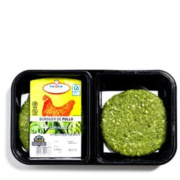 Hamburguesa pollo y espinacas bandeja 250 g - 0.25 kg - Imagen del producto en Findit