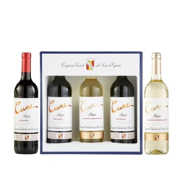 Estuche 1 Bot. Cune Blanco  + 2 Bot. Cune Crianza 2020 Tinto - 1 ud - Imagen del producto en Findit