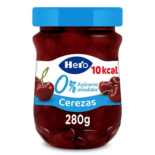 Mermelada de cerezas 0% azúcares añadidos Hero frasco 280 g - 0.28 kg - Imagen del producto en Findit