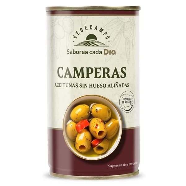 Aceitunas sin hueso camperas Vegecampo de Dia lata 150 g - 0.15 kg - Imagen del producto en Findit