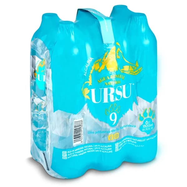 Agua mineral natural alcalina ph9 Ursu9 pack 6 x 1.5 l - 8.94 l - Imagen del producto en Findit