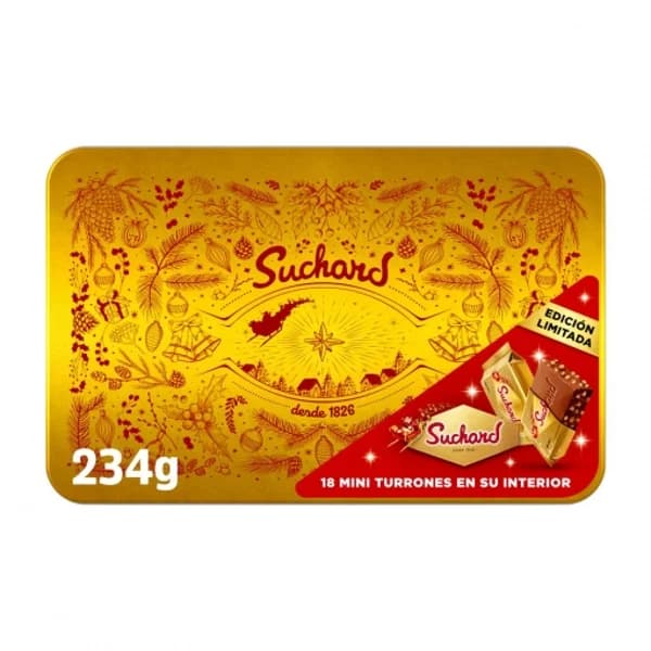 Mini turrones de chocolate crujiente Suchard lata 234 g. - 1 ud - Imagen del producto en Findit