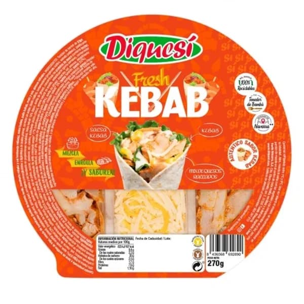 Ensalada completa kebab Diquesí 270 g - 1 ud - Imagen del producto en Findit