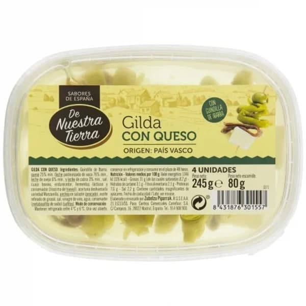 Gilda con queso De Nuestra Tierra 80 g. - 0.08 kg - Imagen del producto en Findit