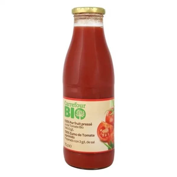 Zumo de tomate ecológico Carrefour botella 750 l. - 0.75 l - Imagen del producto en Findit