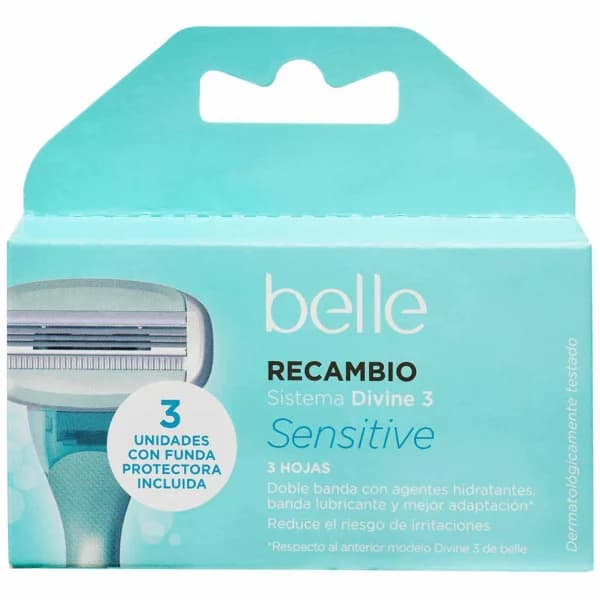 Recambio sensitive 3 hojas BELLE, pack 3 uds - 3 ud - Imagen del producto en Findit