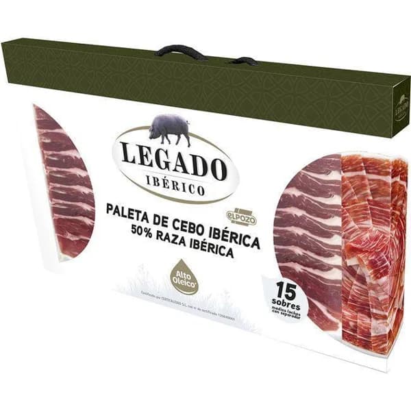 Estuche de paleta de cebo 50% raza ibérica LEGADO, pack 15x55 g - 0.9 kg - Imagen del producto en Findit