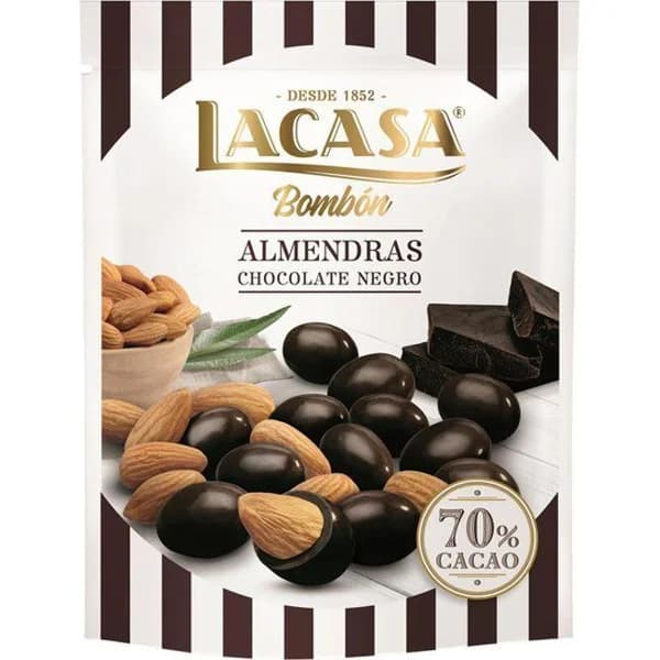 Divinos bombón de almendra 70% cacao LACASA, doypack 125 g - 0.12 kg - Imagen del producto en Findit