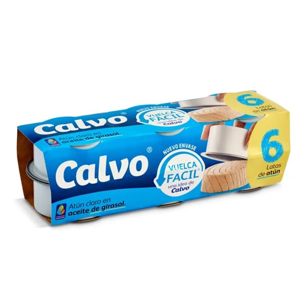 Atún claro en aceite de girasol Calvo lata 6 x 52 g - 1 ud - Imagen del producto en Findit