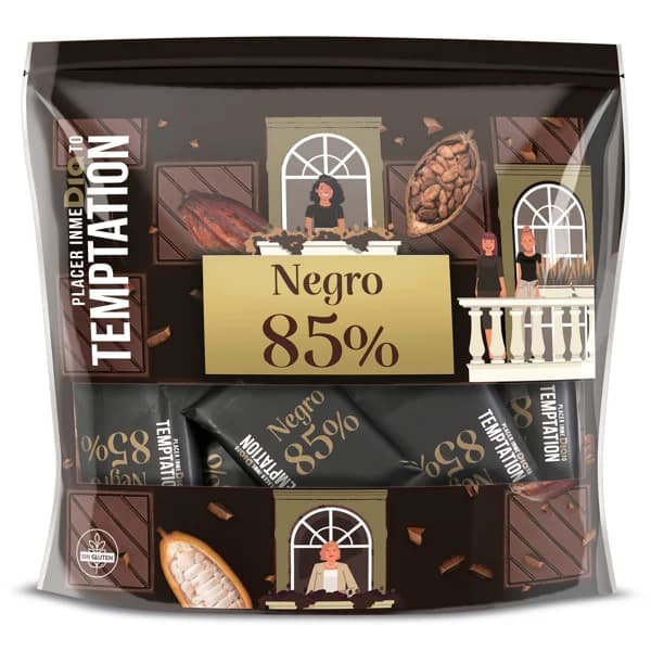 Chocolate negro 85% cacao en porciones Temptation de Dia bolso 176 g - 0.18 kg - Imagen del producto en Findit