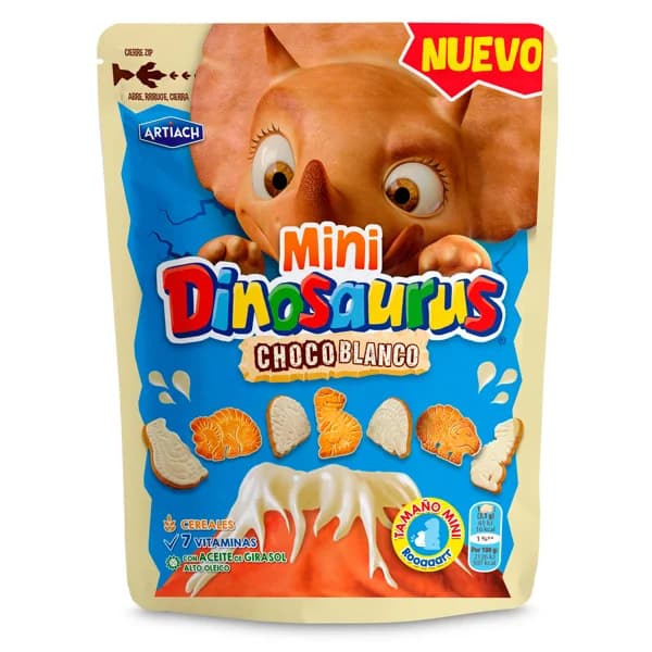 Mini galletas choco blanco Artiach Dinosaurus bolsa 120 g - 0.12 kg - Imagen del producto en Findit
