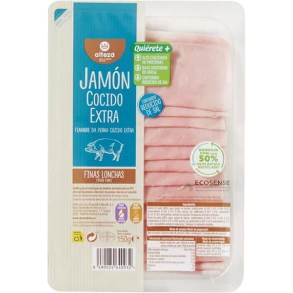 Jamon Cocido Extra Reducido Sal Loncha Fina - 0.15 kg - Imagen del producto en Findit