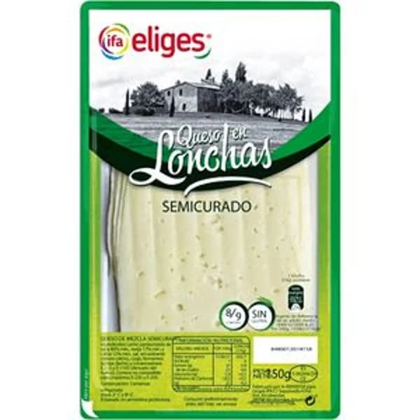 Queso semicurado en lonchas 150 g - 0.15 kg - Imagen del producto en Findit