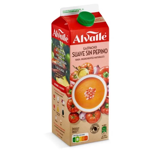 Gazpacho suave sin pepino Alvalle brik 1 l - 1 ud - Imagen del producto en Findit
