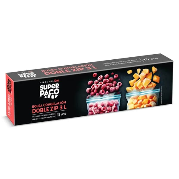 Bolsas de congelación doble zip 3 litros Super Paco de Dia caja 15 unidades - 14.44 ud - Imagen del producto en Findit