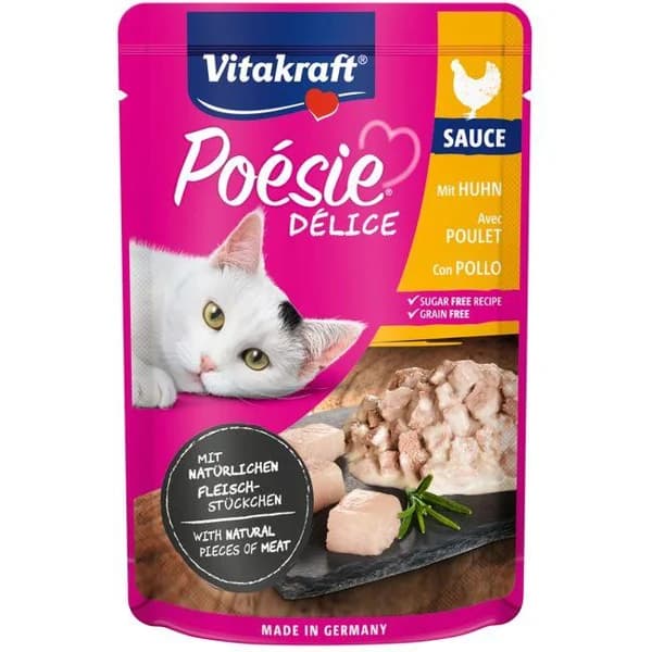 Alimento con pollo para gato VITAKRAFT Poesie, sobre 85 g - 1 ud - Imagen del producto en Findit