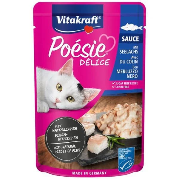 Alimento con abadejo para gato VITAKRAFT Poesie, sobre 85 g - 1 ud - Imagen del producto en Findit