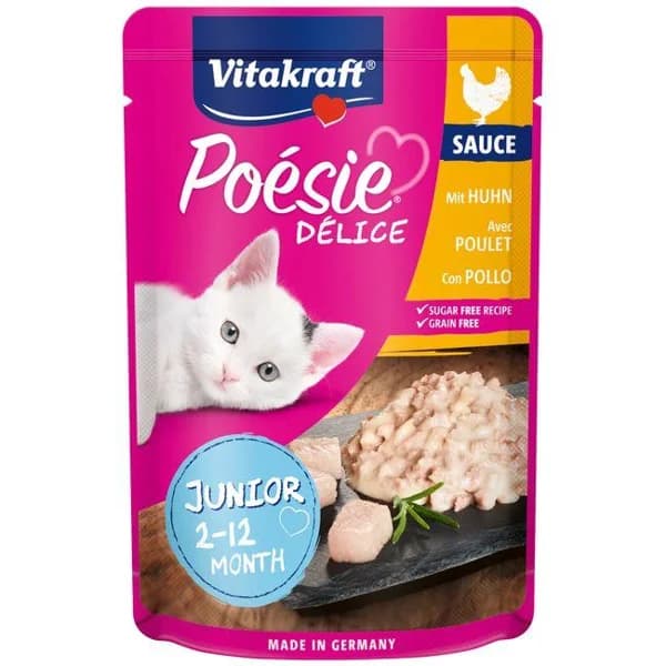 Alimento junior con pollo para gato VITAKRAFT POÉSIE, sobre 85 g - 1 ud - Imagen del producto en Findit