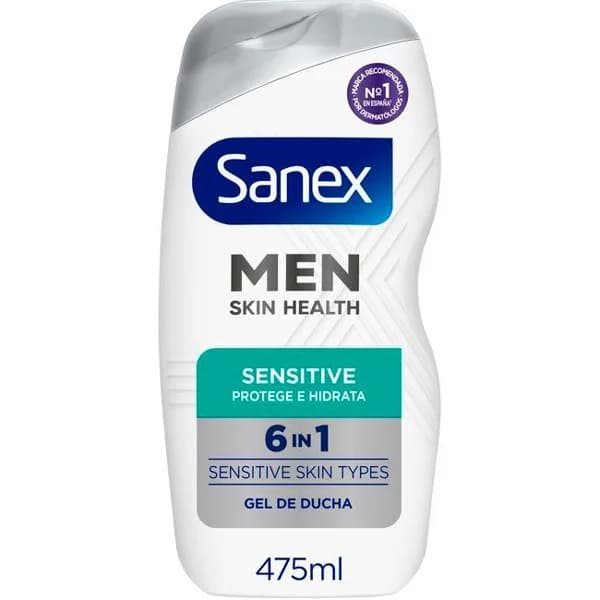 Gel de ducha Sentitive SANEX MEN, bote 475 ml - 1 ud - Imagen del producto en Findit