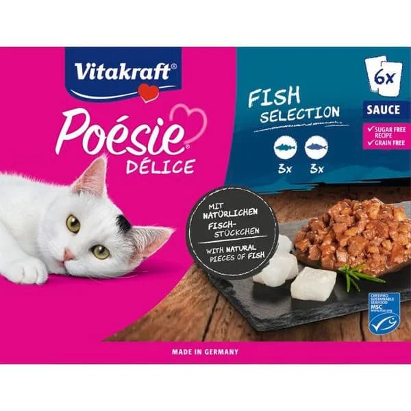 Alimento con abadejo para gato POESIE, pack 6x85 g - 1 ud - Imagen del producto en Findit
