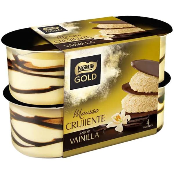 Mousse de vainilla NESTLÉ Gold, pack 4x57 g - 1 ud - Imagen del producto en Findit