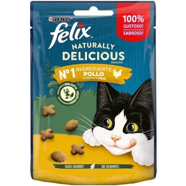 Snack natural delicious de pollo para gato FÉLIX, bolsa 50 g - 1 ud - Imagen del producto en Findit