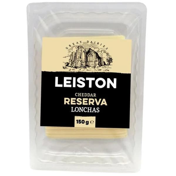 Queso Cheddar LEISTON, lonchas, bandeja 150 g - 1 ud - Imagen del producto en Findit