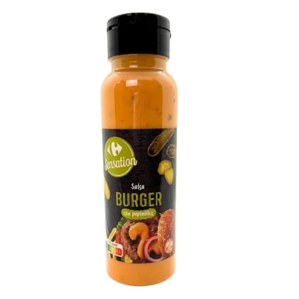 Salsa burguer con pepinillos Sensation Carrefour sin gluten bote 315 g. - 0.32 kg - Imagen del producto en Findit