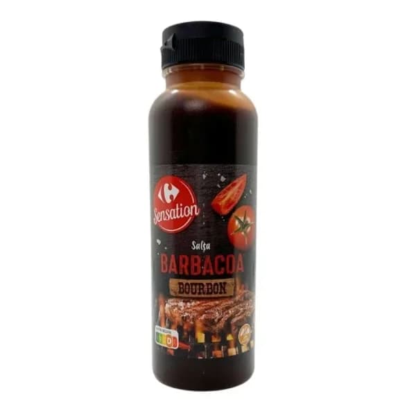 Salsa barbacoa al bourbon Sensation Carrefour sin gluten bote 330 g. - 0.33 kg - Imagen del producto en Findit