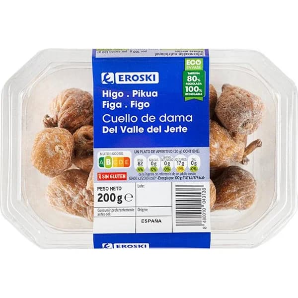 Higos cuello dama EROSKI, tarrina 200 g - 1 ud - Imagen del producto en Findit