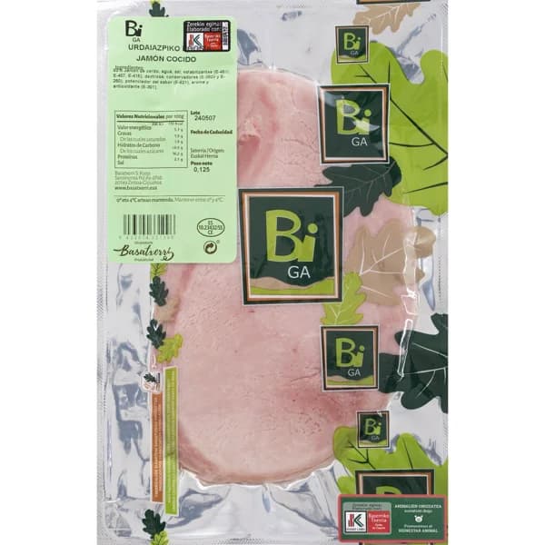 Jamón cocido BIGA, lonchas, sobre 125 g - 0.13 kg - Imagen del producto en Findit