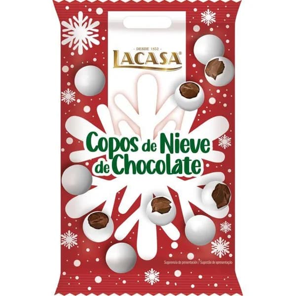 Copos de nieve de chocolate LACASA, bolsa 70 g - 1 ud - Imagen del producto en Findit