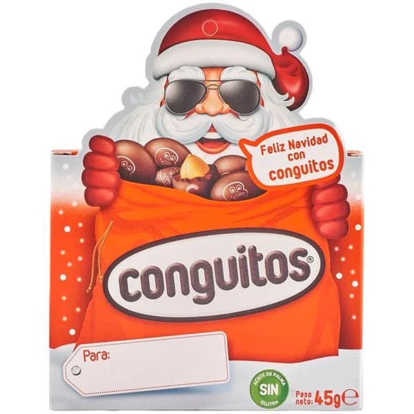 Cacahuete recubiertos de chocolate Navidad CONGUITOS, caja 45 g - 1 ud - Imagen del producto en Findit