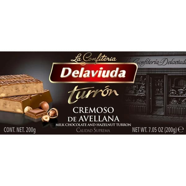 Turrón cremoso de avellana DELAVIUDA, caja 200 g - 1 ud - Imagen del producto en Findit