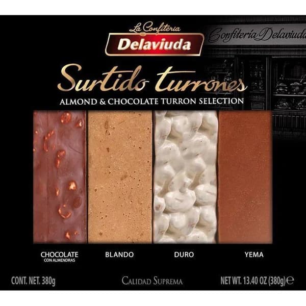 Sampler de turrones tradicionales DELAVIUDA, caja 380 g - 1 ud - Imagen del producto en Findit