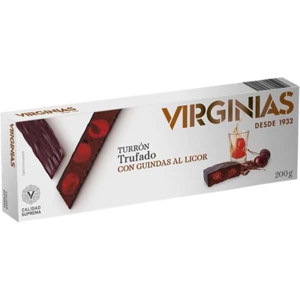 Turrón trufado con guindas licor VIRGINIAS, caja 200 g - 1 ud - Imagen del producto en Findit